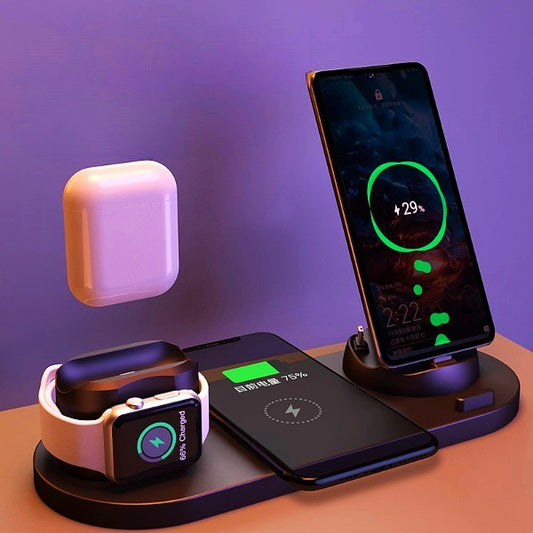 6 In 1 Wireless Charging Dock Station Fast Charger For Phone